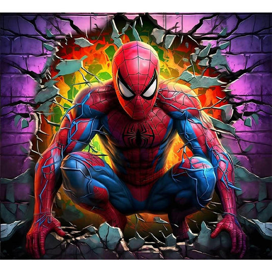 Superhero In Action Spiderman - Full Round Drill Diamond Painting 55*50CM