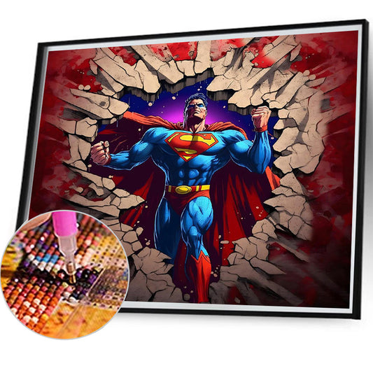 Superhero In Action Superman - Full Round Drill Diamond Painting 55*50CM
