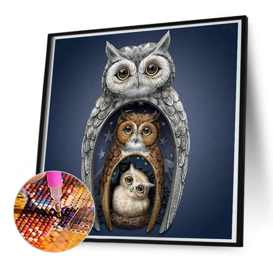 Owl - Full Round Drill Diamond Painting 50*50CM