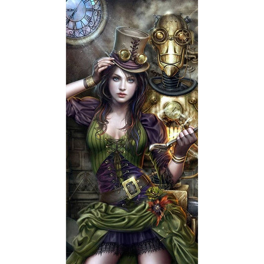 Female Mechanic - Full AB Round Drill Diamond Painting 40*80CM
