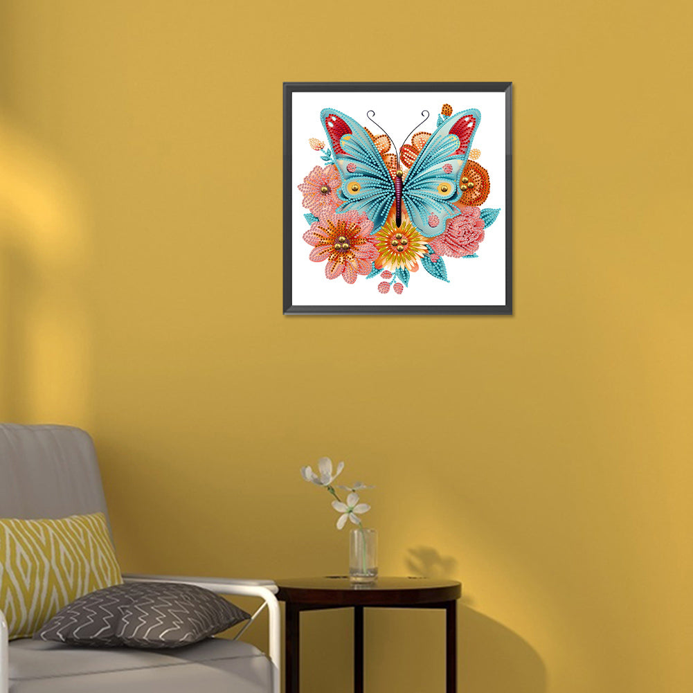 Garden Butterfly - Special Shaped Drill Diamond Painting 30*30CM