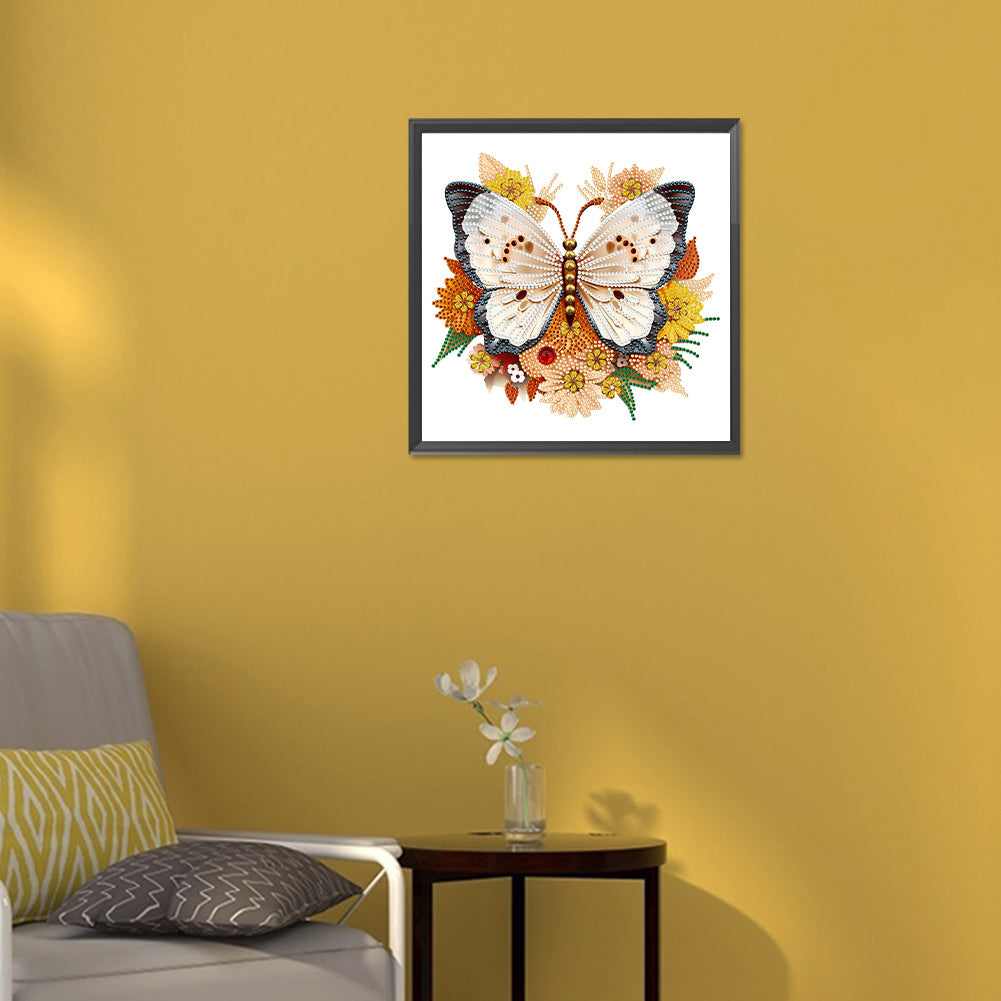 Garden Butterfly - Special Shaped Drill Diamond Painting 30*30CM