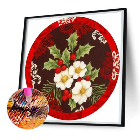 Round Poinsettia - Full Round Drill Diamond Painting 30*30CM