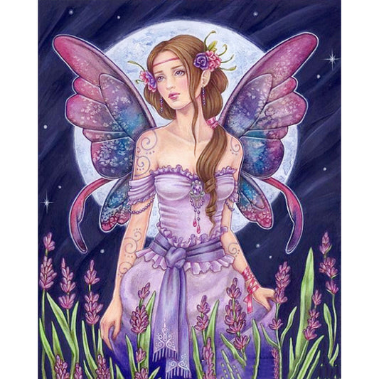Butterfly Girl - Full AB Round Drill Diamond Painting 40*50CM