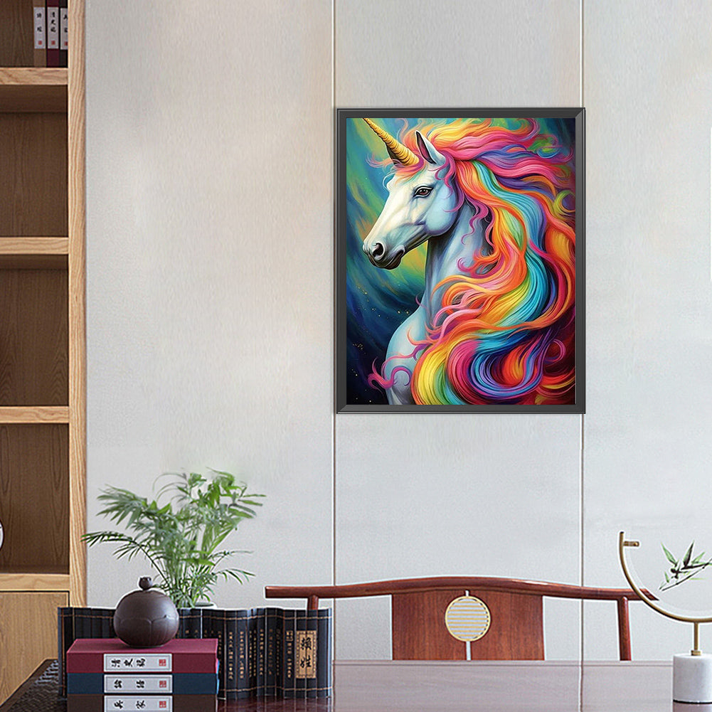 Rainbow Unicorn - Full AB Round Drill Diamond Painting 40*50CM