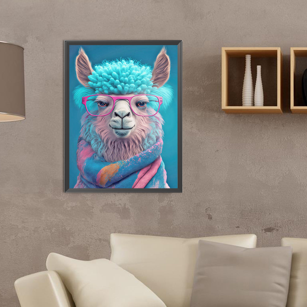 Goat With Glasses - Full Round Drill Diamond Painting 30*40CM