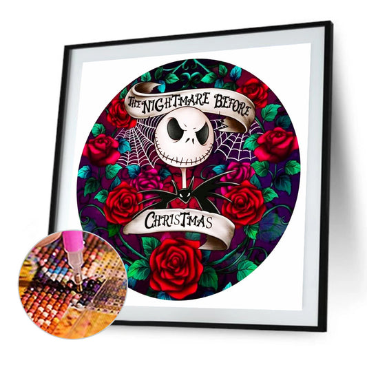 Jack Skull Under The Rose - Full Round Drill Diamond Painting 40*40CM
