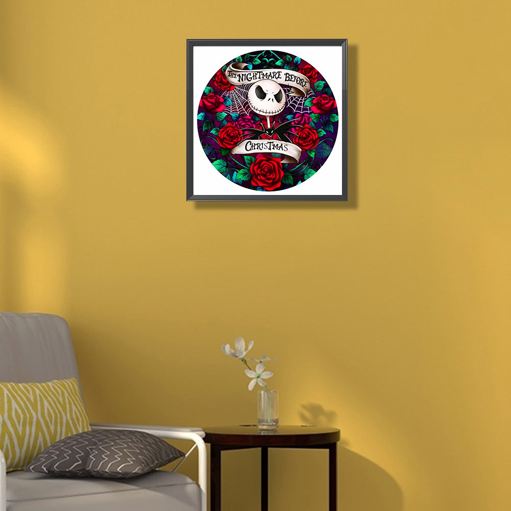 Jack Skull Under The Rose - Full Round Drill Diamond Painting 40*40CM