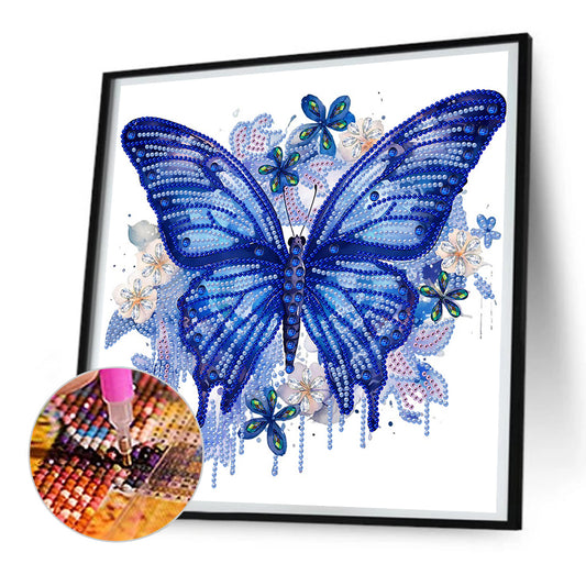Flowers And Butterflies - Special Shaped Drill Diamond Painting 30*30CM