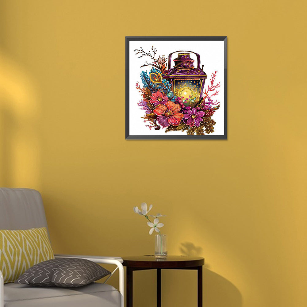 Lights On Flowers - Special Shaped Drill Diamond Painting 30*30CM