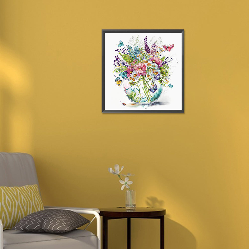 Blue Green Vase - Special Shaped Drill Diamond Painting 30*30CM