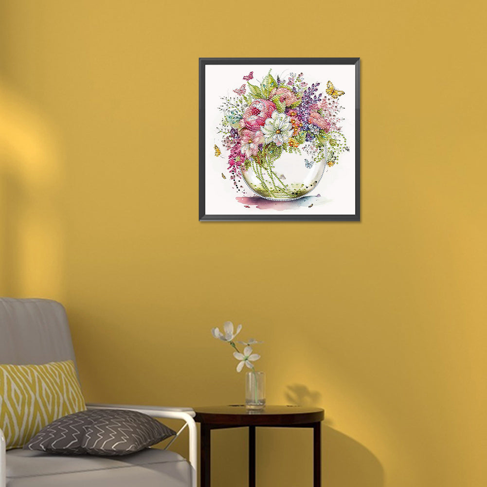 Yellow Green Vase - Special Shaped Drill Diamond Painting 30*30CM