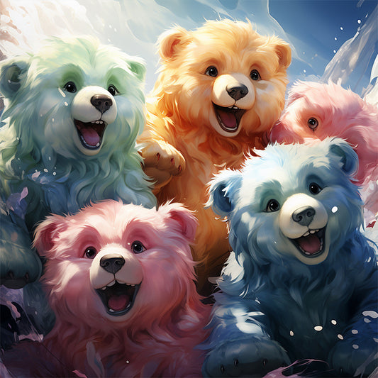 Cute Bear - Full AB Round Drill Diamond Painting 40*40CM