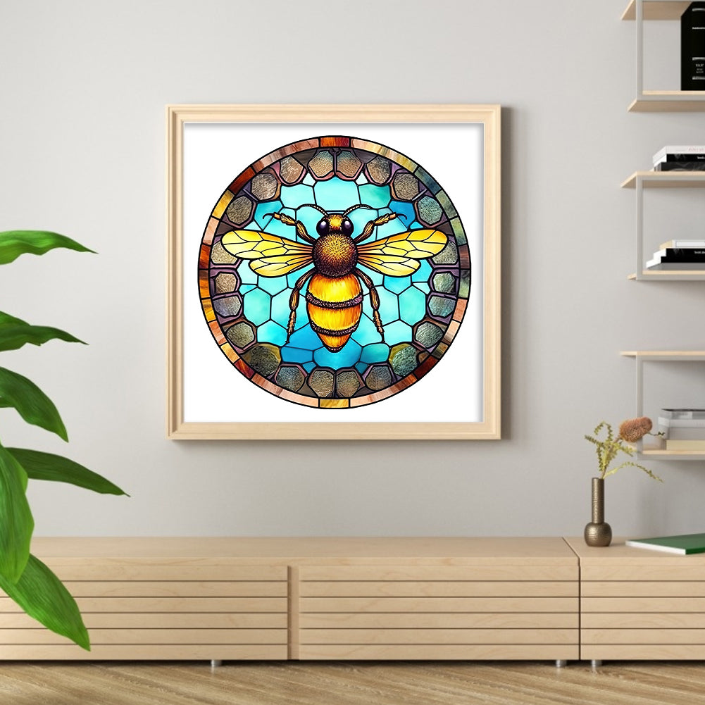 Glass Painting-Bee - 18CT Counted Cross Stitch 20*20CM