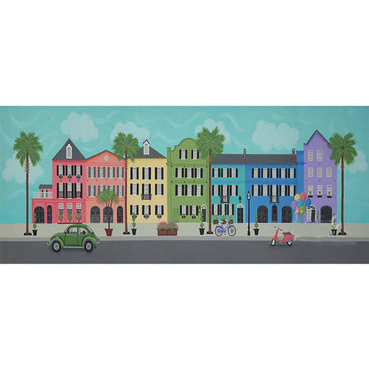 Colorful Buildings - Full Round Drill Diamond Painting 70*30CM