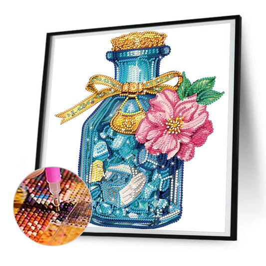 Flowers And Glass Vases - Special Shaped Drill Diamond Painting 30*30CM