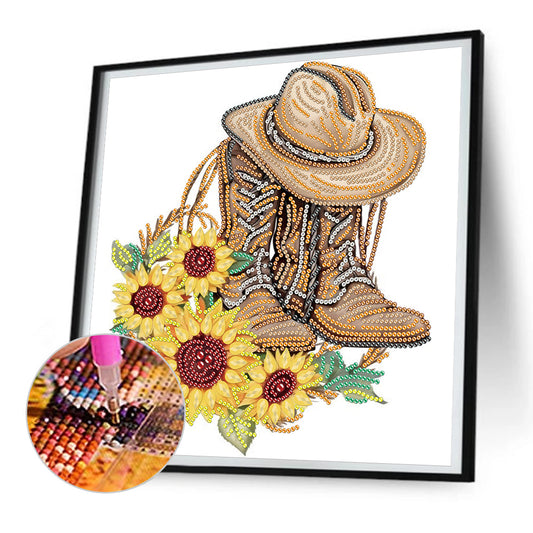 Boots And Cowboy Hat - Special Shaped Drill Diamond Painting 30*30CM