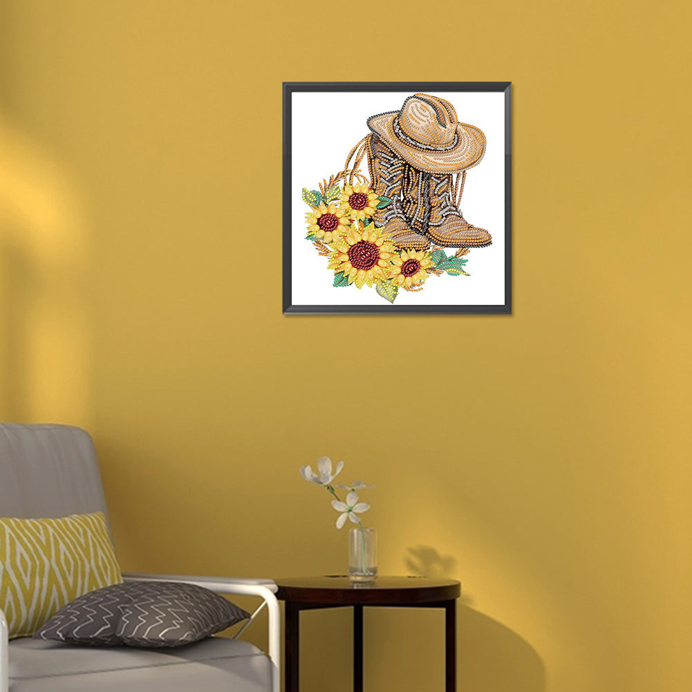 Boots And Cowboy Hat - Special Shaped Drill Diamond Painting 30*30CM