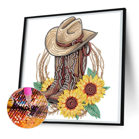 Boots And Cowboy Hat - Special Shaped Drill Diamond Painting 30*30CM