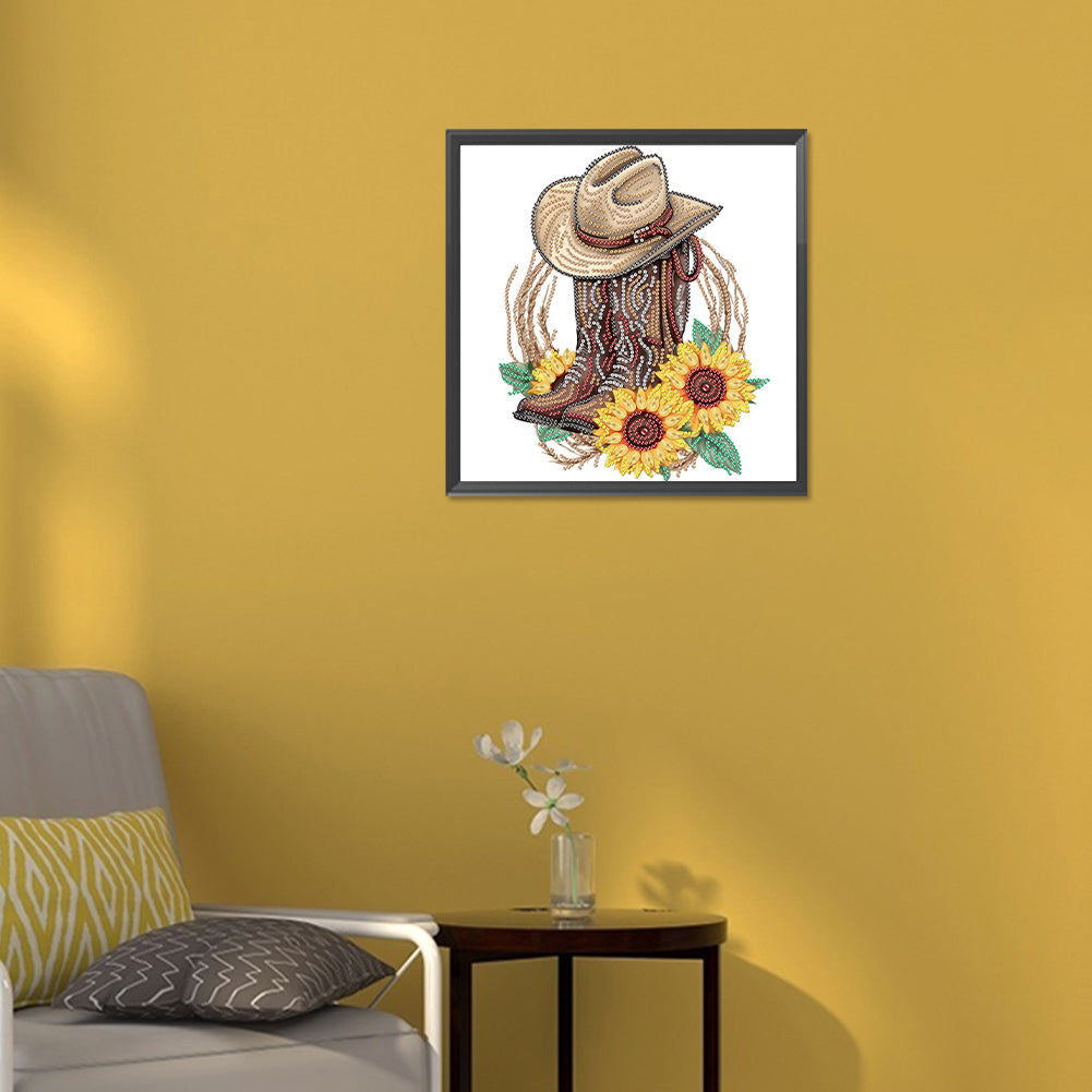 Boots And Cowboy Hat - Special Shaped Drill Diamond Painting 30*30CM