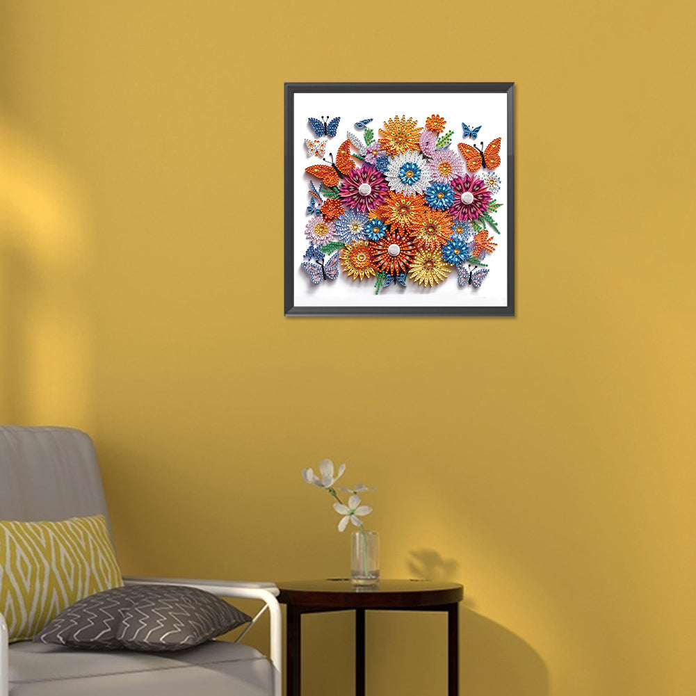 Butterfly Wreath Paper Painting - Special Shaped Drill Diamond Painting 30*30CM