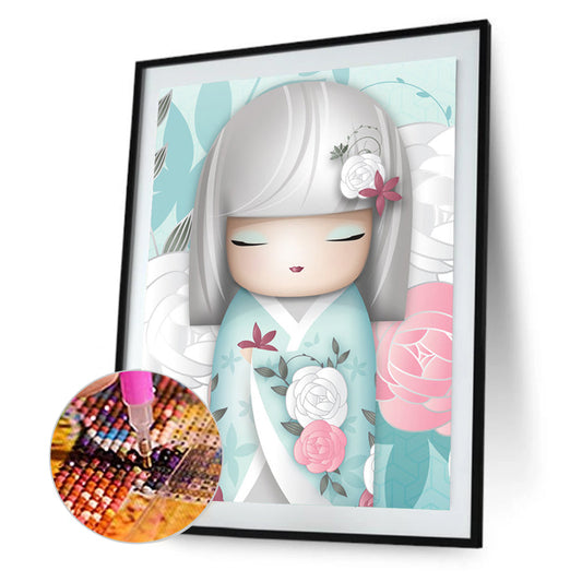 Japanese Chihuahua Light Green - Full Round Drill Diamond Painting 30*40CM