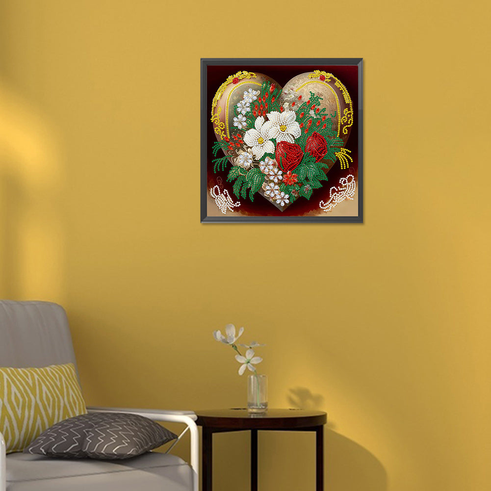 Love Flower Frame - Special Shaped Drill Diamond Painting 30*30CM