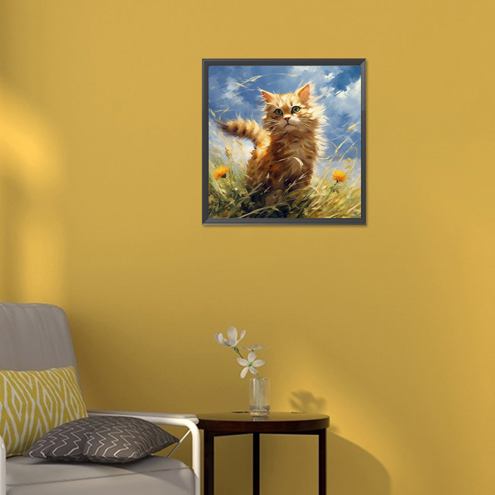 Hua Hua And Kitten - Full Round Drill Diamond Painting 30*30CM