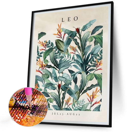 Leo Flower - Full Round Drill Diamond Painting 30*40CM