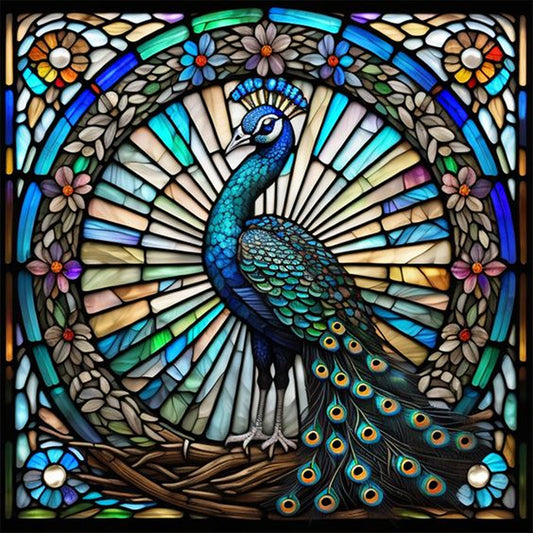 Peacock - Full AB Round Drill Diamond Painting 40*40CM