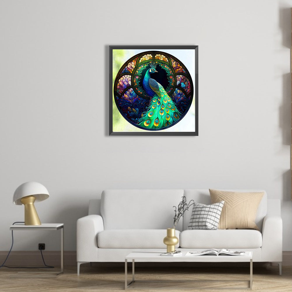 Peacock - Full AB Round Drill Diamond Painting 40*40CM