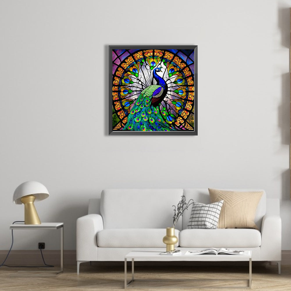 Peacock - Full AB Round Drill Diamond Painting 40*40CM