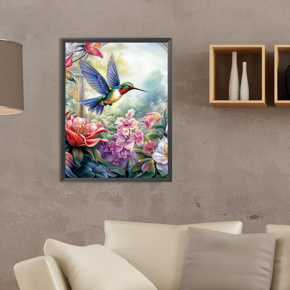 Birds In The Flowers - Full Round Drill Diamond Painting 30*40CM