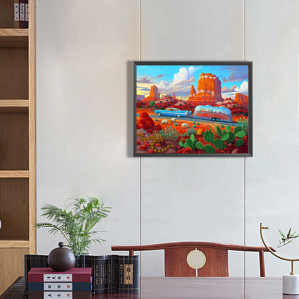 Desert Cactus On The Go - Full Round Drill Diamond Painting 40*50CM