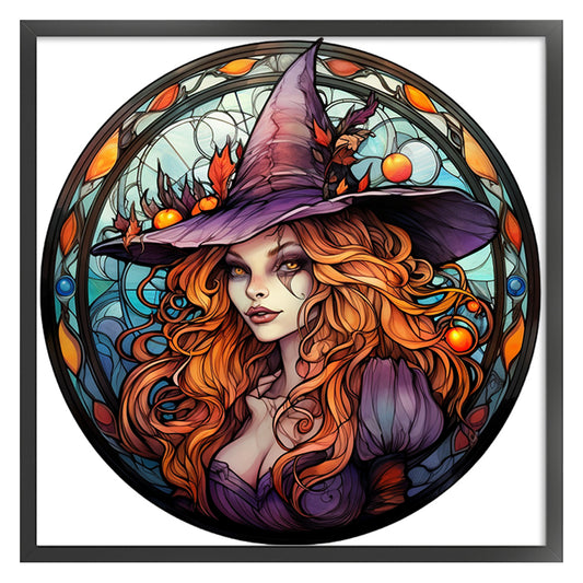 Glass Painting-Halloween Witch - 11CT Counted Cross Stitch 40*40CM