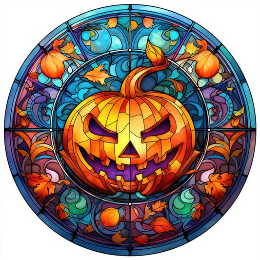 Glass Painting-Pumpkin - 11CT Stamped Cross Stitch 40*40CM