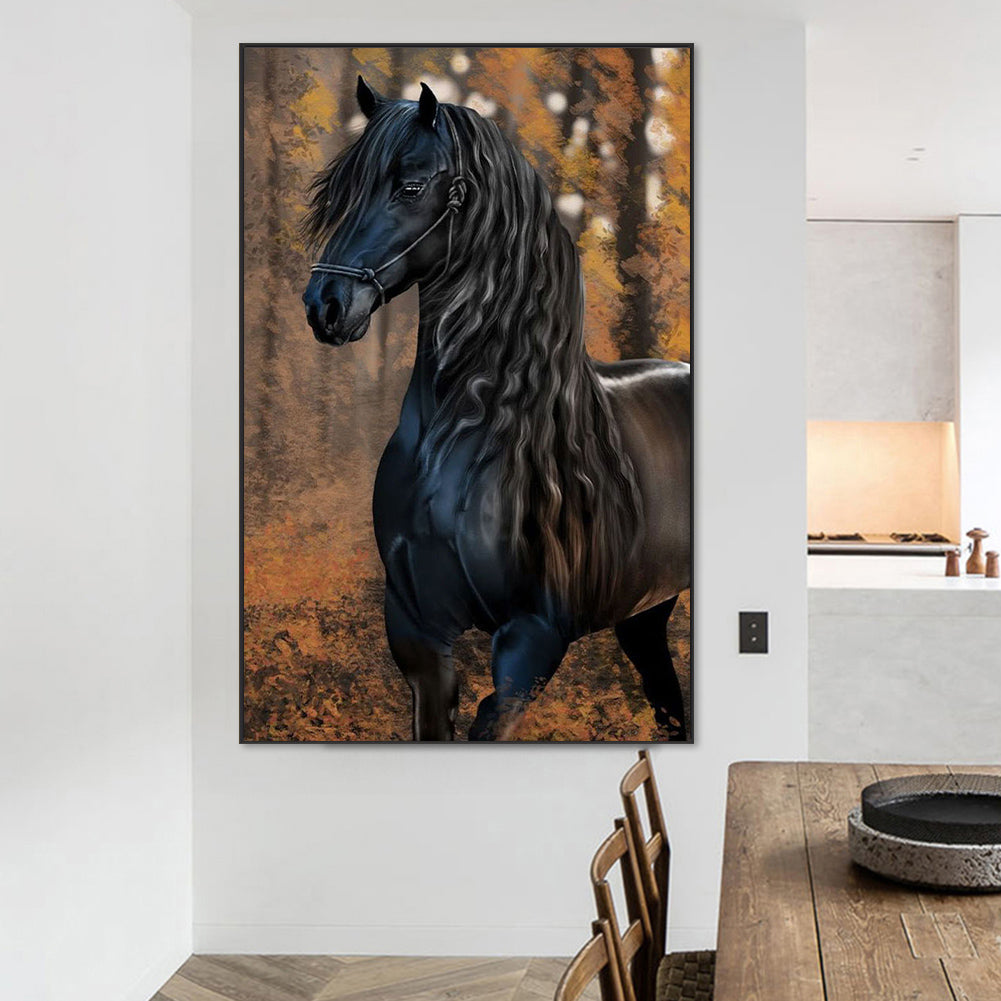 Woods Dark Horse - Full Square Drill Diamond Painting 45*70CM
