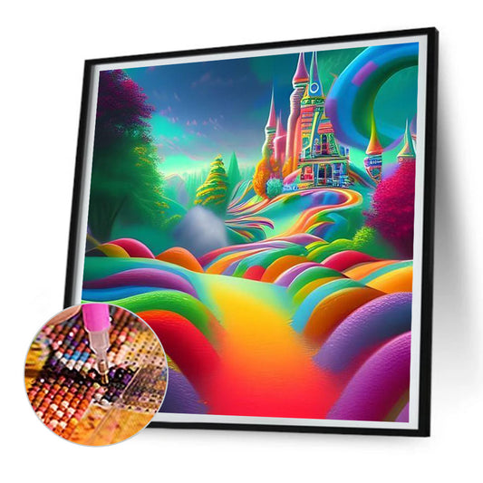 Rainbow World - Full Round Drill Diamond Painting 30*30CM