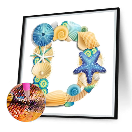 Shell Starfish Letter D - Full Round Drill Diamond Painting 30*30CM