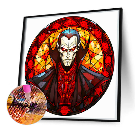 Glass Halloween Vampire - Full Round Drill Diamond Painting 50*50CM