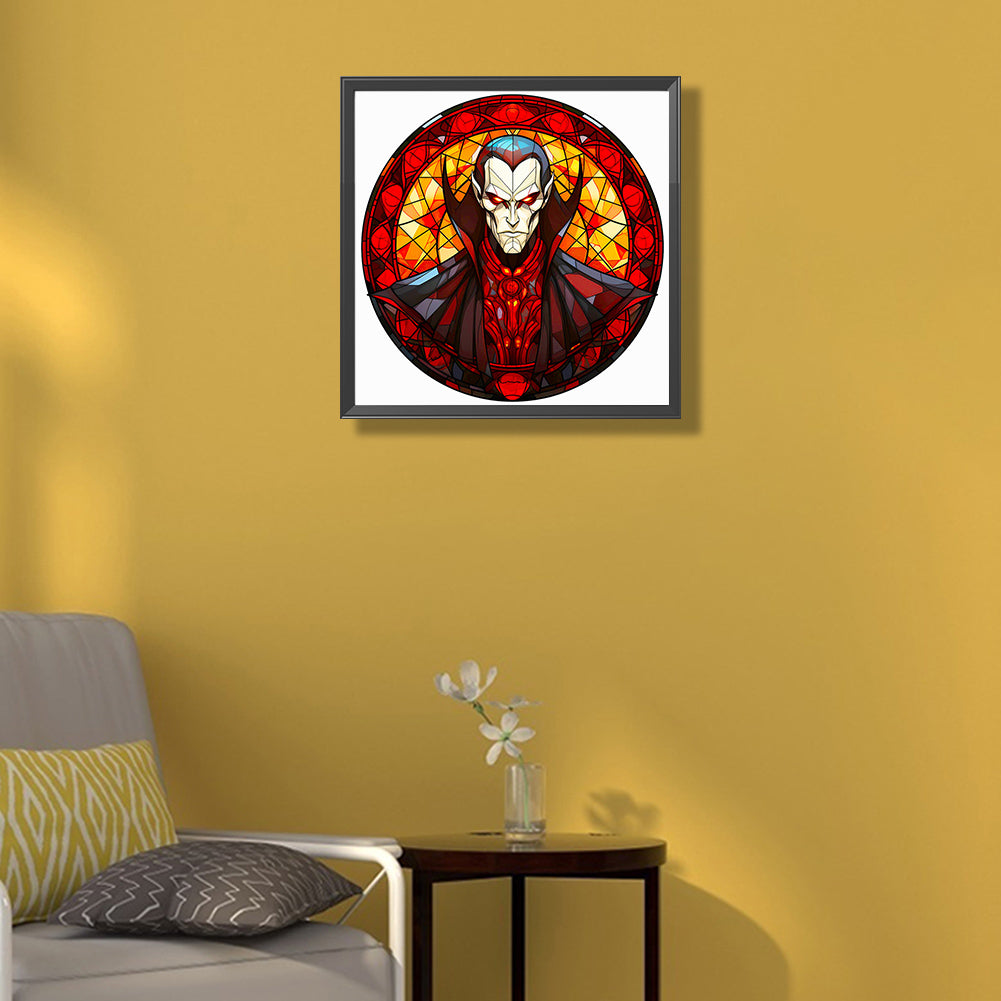 Glass Halloween Vampire - Full Round Drill Diamond Painting 50*50CM
