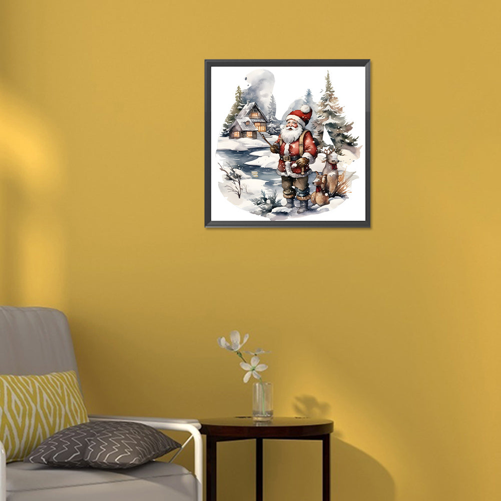 Santa In The Snow - Full Round Drill Diamond Painting 30*30CM