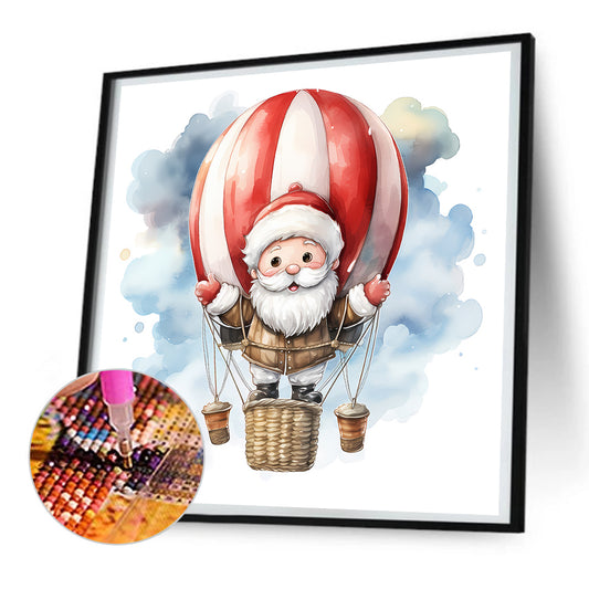 Hot Air Balloon Santa Claus - Full Round Drill Diamond Painting 30*30CM