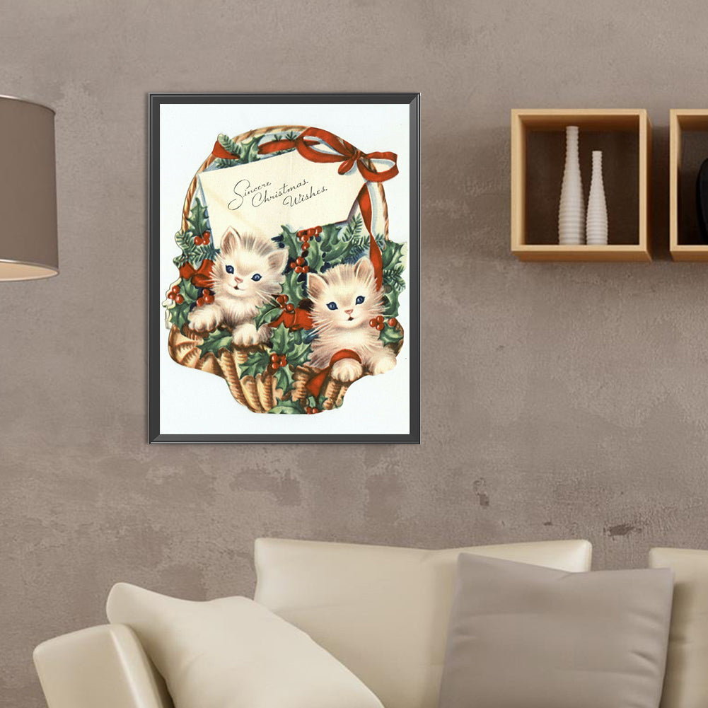 Cat Gift Bar - Full Round Drill Diamond Painting 30*40CM