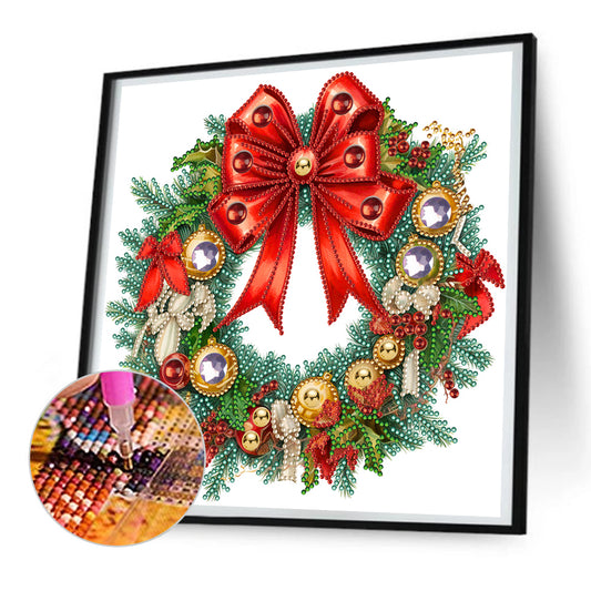 Christmas Wreath - Special Shaped Drill Diamond Painting 30*30CM