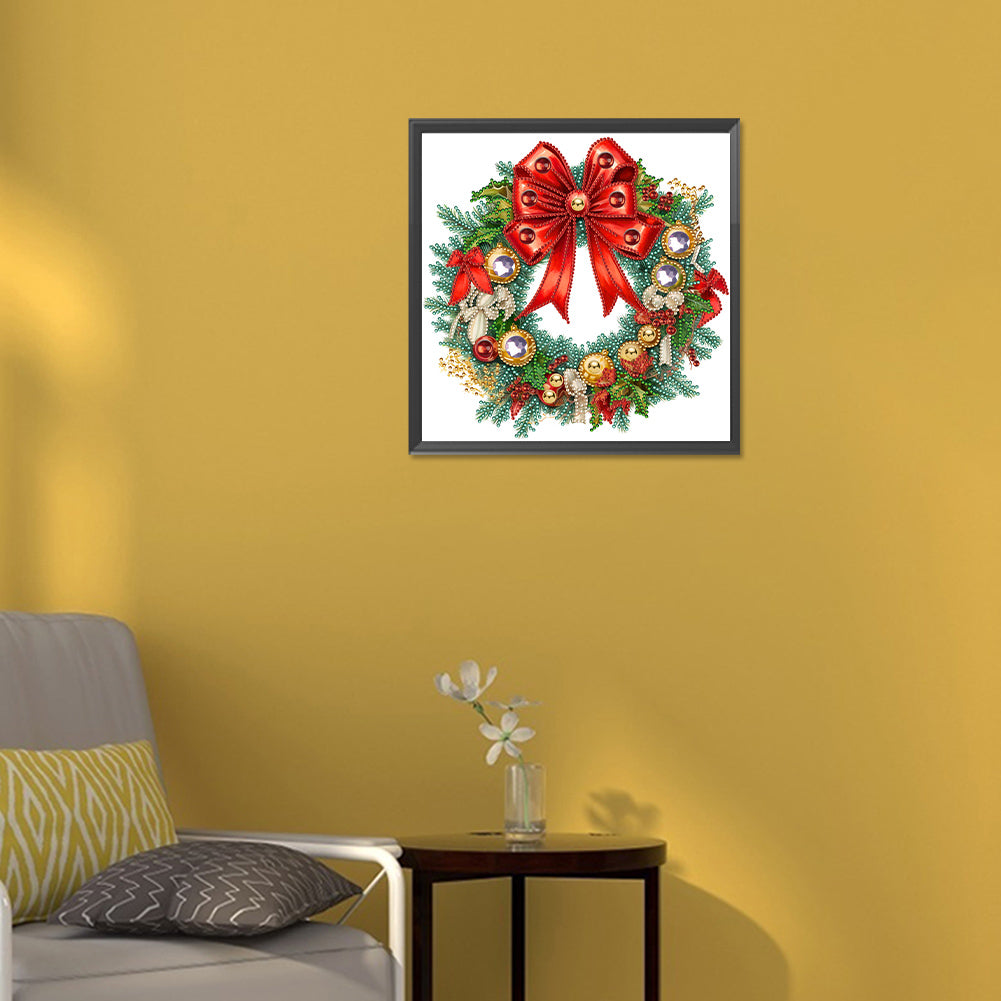 Christmas Wreath - Special Shaped Drill Diamond Painting 30*30CM