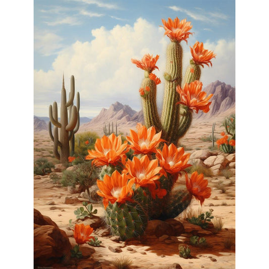 Desert Cactus Flower - 11CT Stamped Cross Stitch 45*60CM