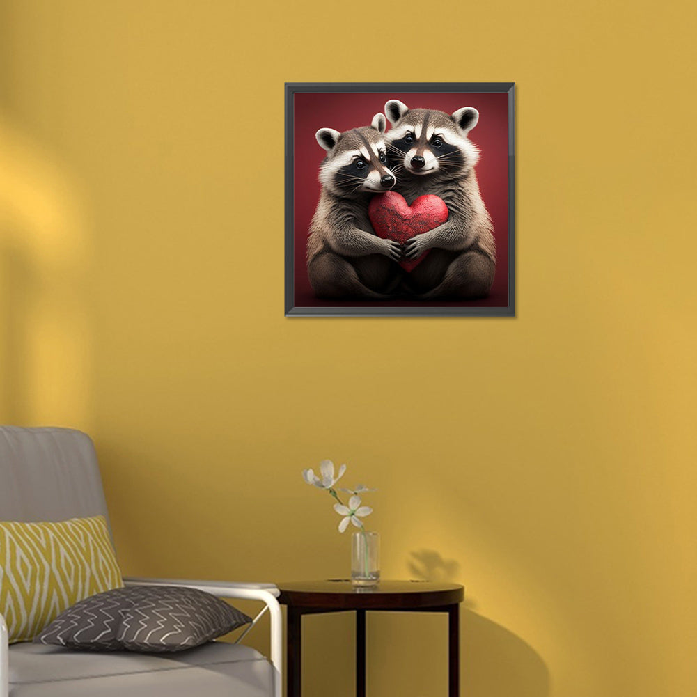 Raccoon - Full Round Drill Diamond Painting 30*30CM