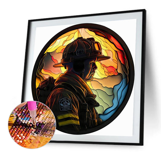 Firemen - Full Round Drill Diamond Painting 40*40CM