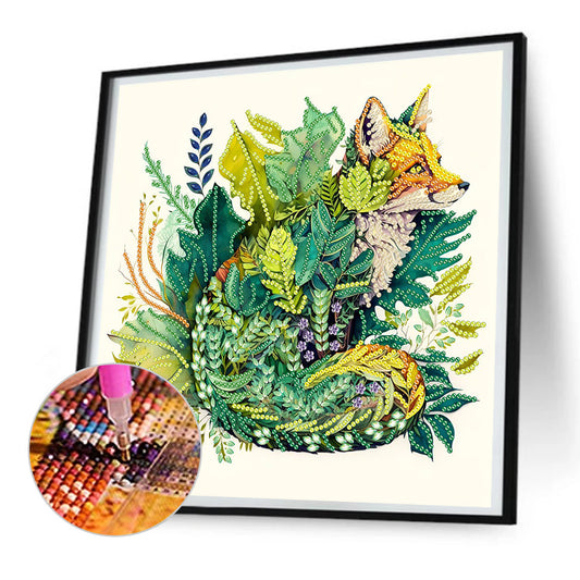 Fox Jungle - Special Shaped Drill Diamond Painting 30*30CM